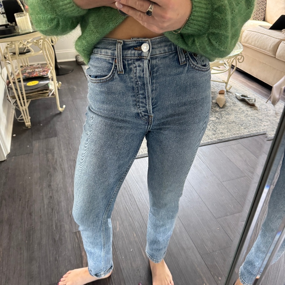 Re/Done High Rise Ankle Crop Jeans